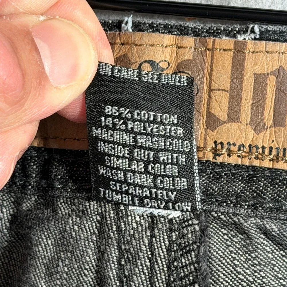 Vintage Southpole‎ Premium Men's Dark Wash Embroidered Jeans Size 34 Relaxed Fit